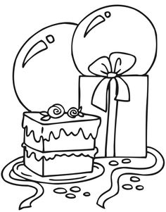 236x301 Small Black And White Birthday Cake Coloring Food Yiyecek