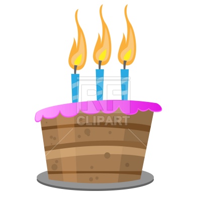 400x400 Birthday Cake With Candles Royalty Free Vector Clip Art Image