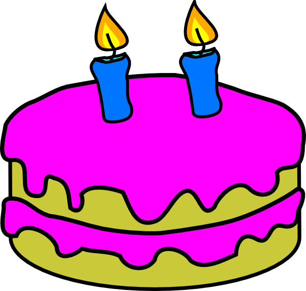 600x570 Birthday Cake 2 Candles Clip Art