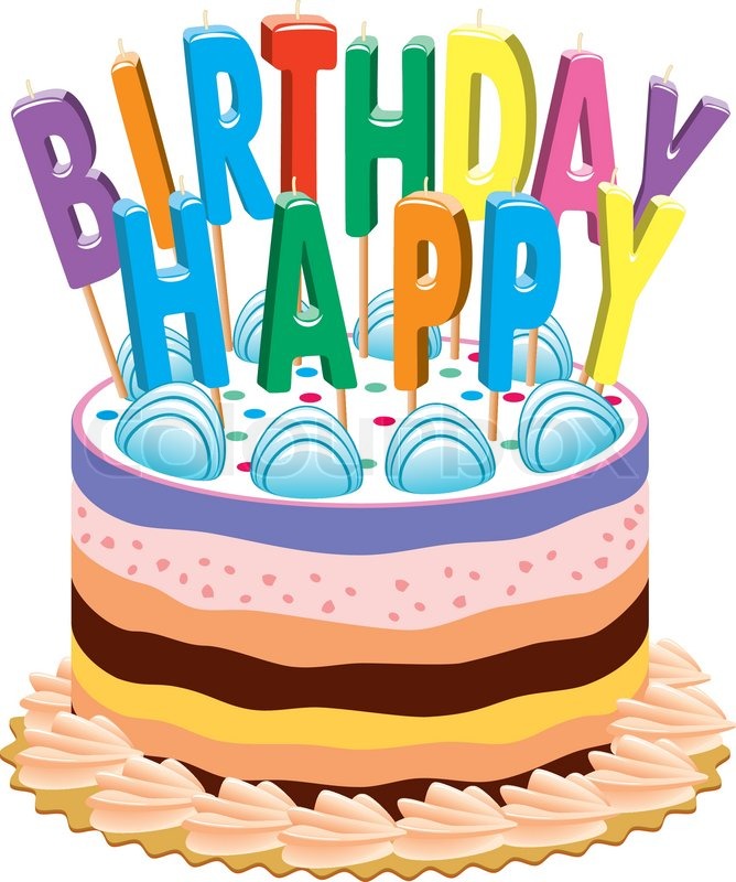668x800 Vector Birthday Cake With Candles Stock Vector Colourbox