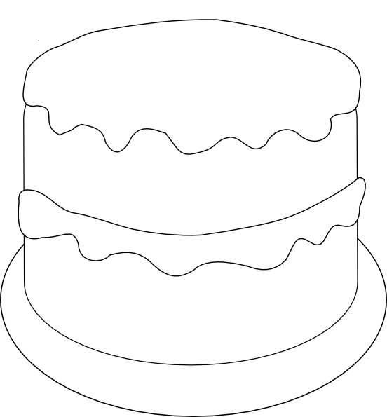 552x595 Birthday Cake Outline Template Templates Cake