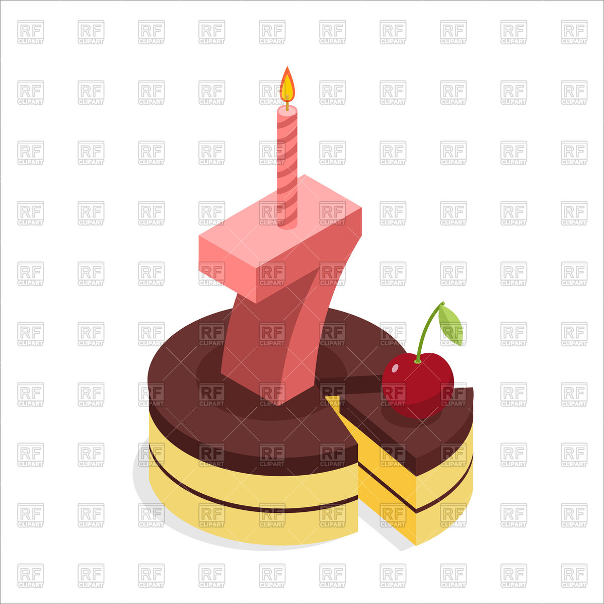 1200x1200 Birthday Cake With Candles Royalty Free Vector Clip Art Image