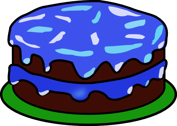 600x425 Blue Cake With No Candle Clip Art
