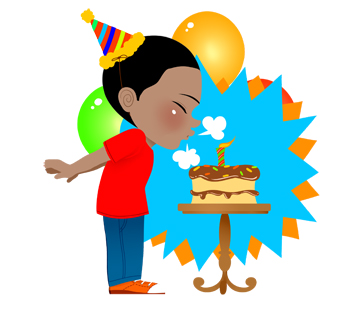 340x309 Birthday Boy With Cake And Candle Clip Art