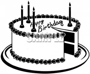 300x246 Birthday Cake Black And White Clipart