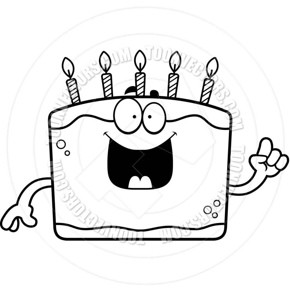 940x940 Birthday Cake Black And White Clipart