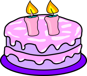 300x261 Cake With 2 Candles Clip Art