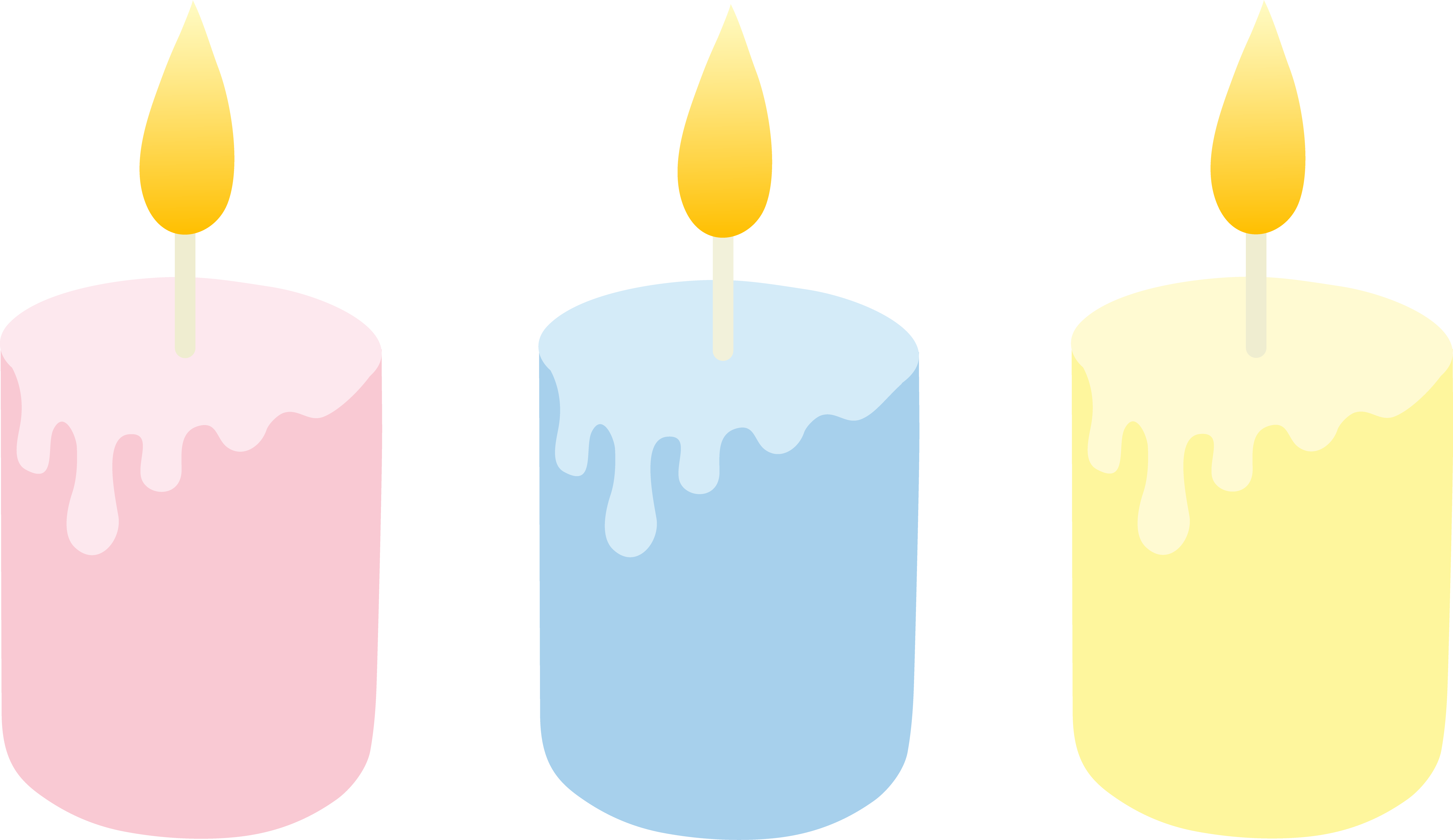 5885x3405 Three Pastel Colored Candles