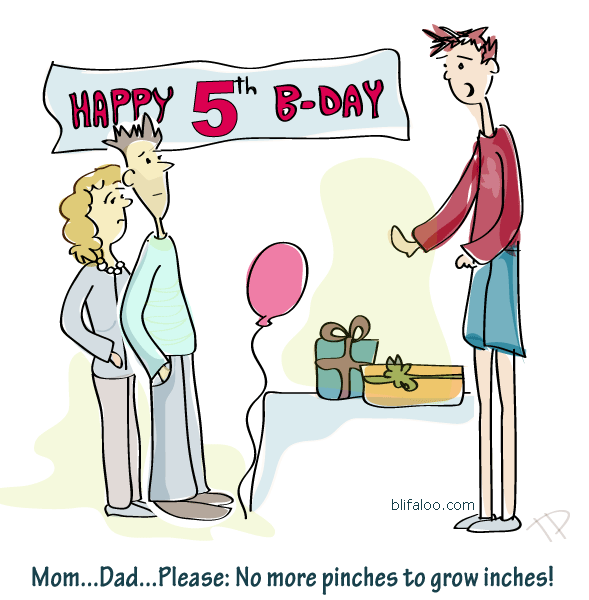 589x600 Birthday Cartoon A Pinch To Grow An Inch
