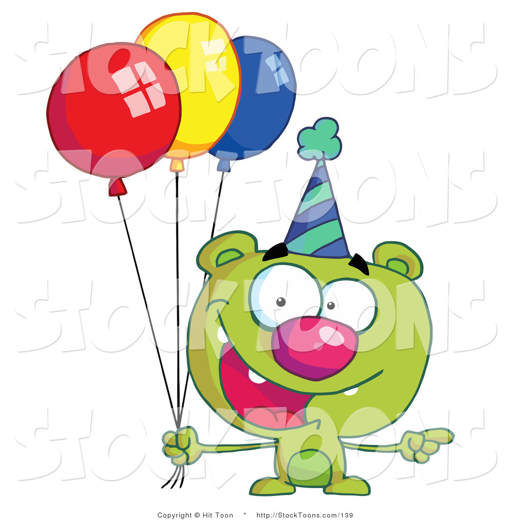 1024x1044 Stock Cartoon Of A Green Birthday Bear By Hit Toon