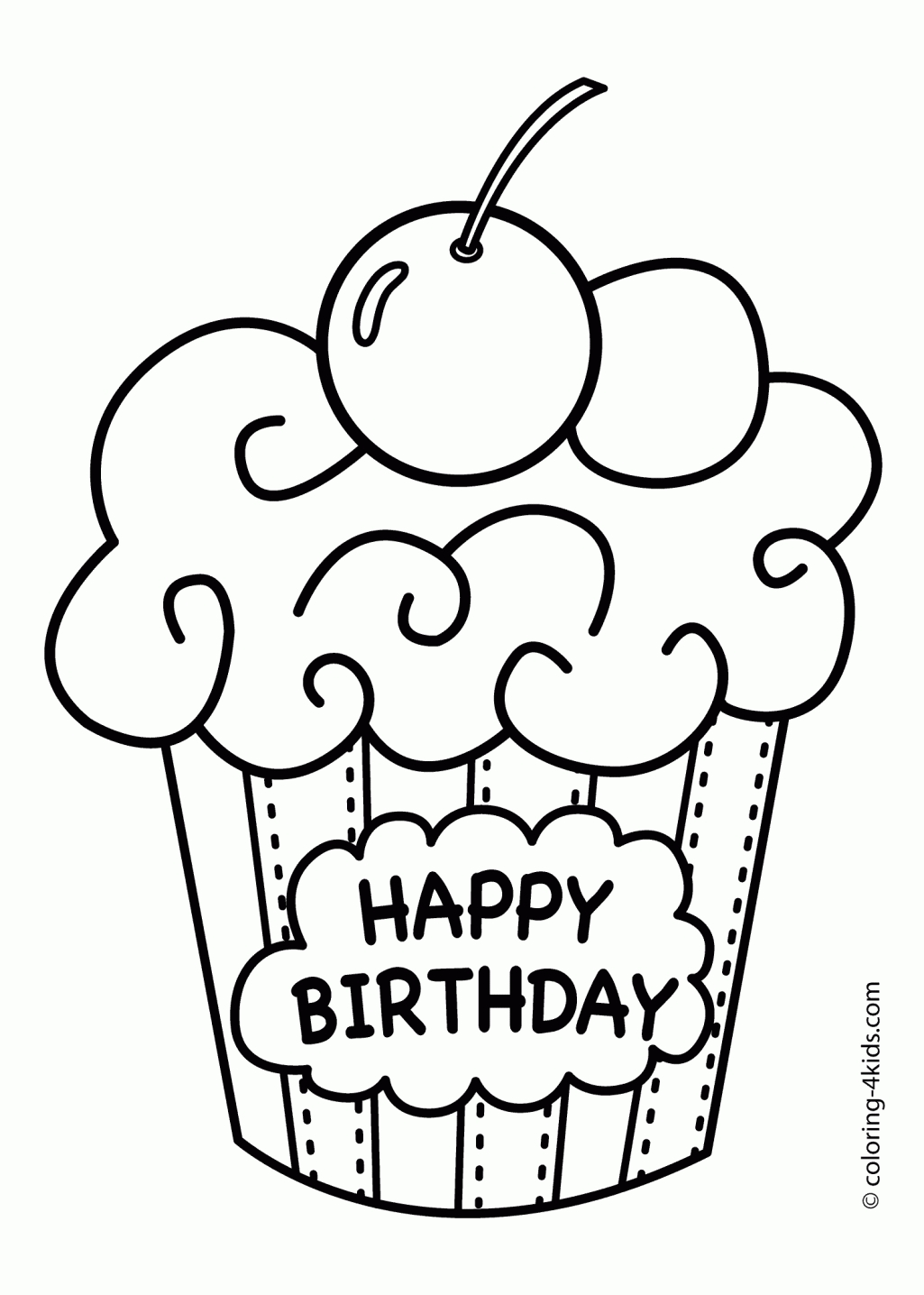 1025x1436 Happy Birthday Coloring Pages