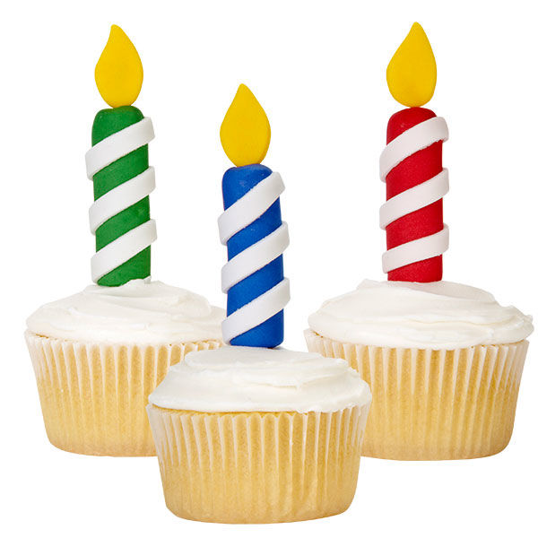 600x600 Colorful Birthday Candle Cupcakes Wilton