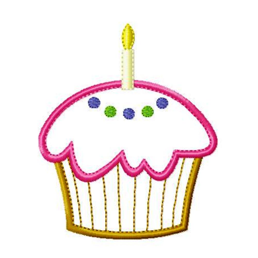 1000x1000 Cupcake And Cupcake With Candle Machine Embroidery Applique Designs.