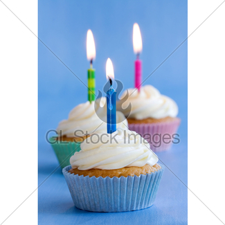 325x325 Pink Birthday Cupcake Gl Stock Images
