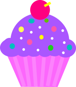 261x298 Purple Clipart Birthday Cupcake