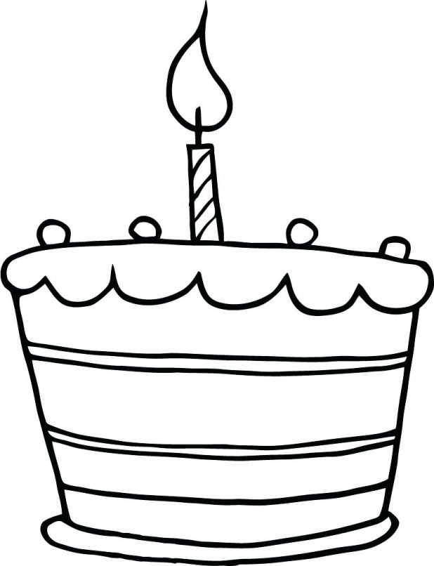 618x806 Cake Stencil 121 Terrific Birthday Outline Templates For Classroom