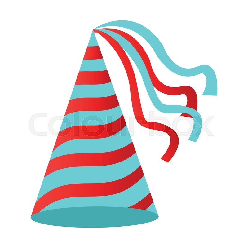 800x800 Flat Design Birthday Hat Icon Vector Illustration Stock Vector