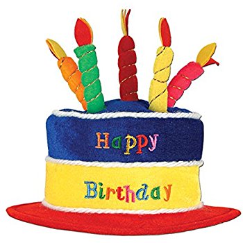 350x350 Home X Plush Happy Birthday Cake Hat (Blue) Kitchen