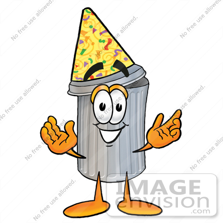 450x450 Cliprt Graphic Of Metal Trash Can Cartoon Character Wearing