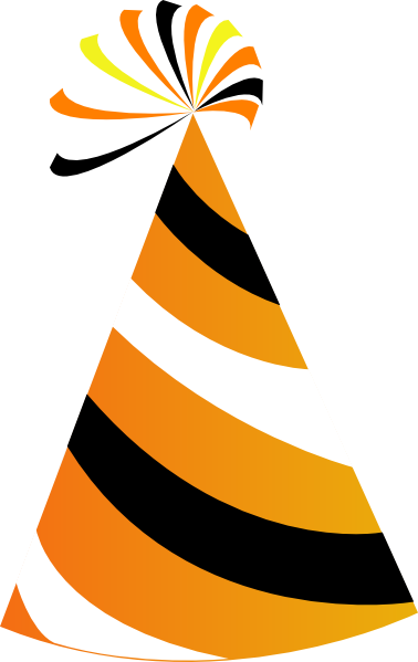 378x599 Orange And White Party Hat Clip Art