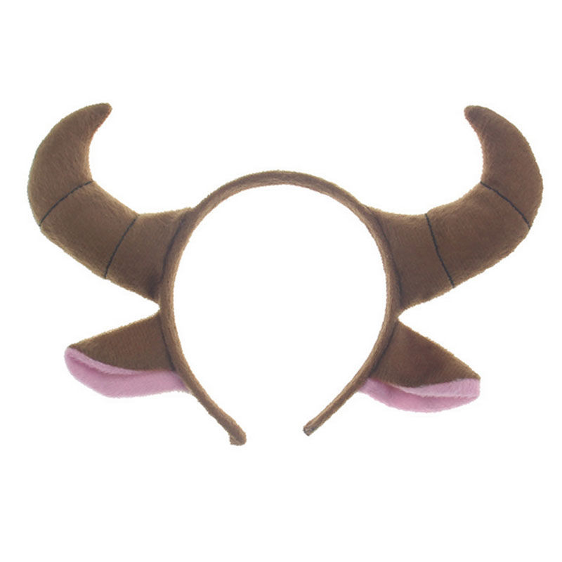 800x800 2017 Lovely Cartoon Animal Brown Sheep Goat Horn Headband Kids