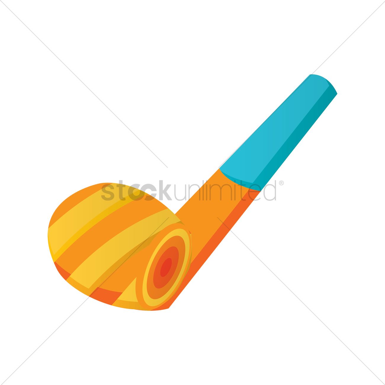 1300x1300 Party Horn Blower Vector Image