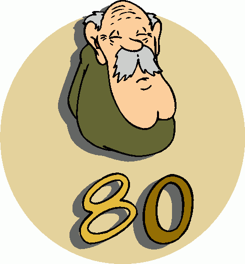 490x528 80th Birthday Clipart