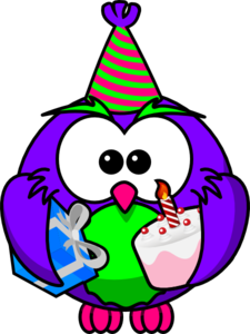 225x300 Birthday Owl Clip Art