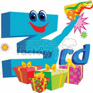 300x300 Royalty Free 3rd Birthday 369294 Vector Clip Art Image