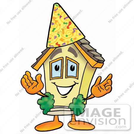 450x450 Clip Art Graphic Of A Yellow Residential House Cartoon Character