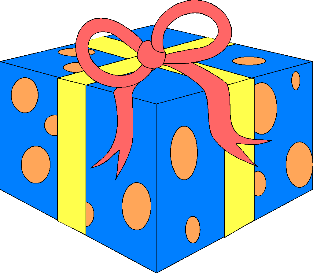 1024x893 Simple Blue Box Birthday Present Clipart