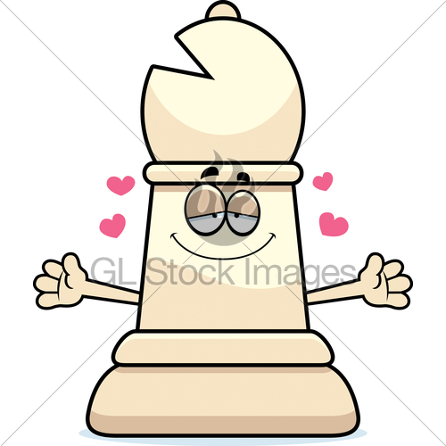 500x500 Cartoon Chess Bishop Hug Gl Stock Images