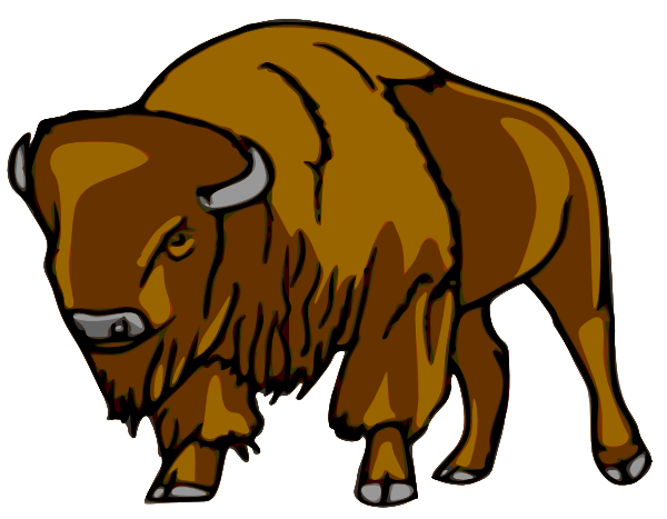 600x467 Bison Right Clip Art