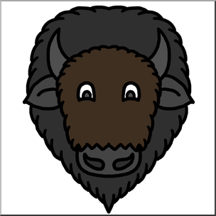 304x304 Clip Art Cartoon Animal Faces Bison Color I Abcteach