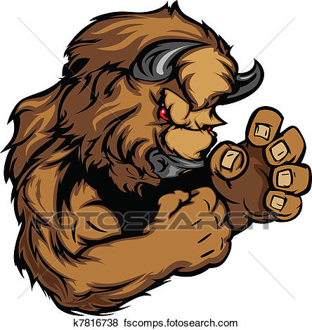 444x470 Clip Art Of Graphic Vector Image Of A Bison Or K7816738