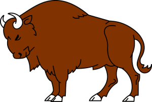 300x202 Cute Bison Clipart