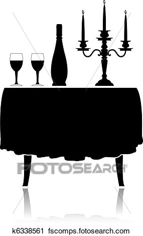 285x470 Clipart Of Romantic Restaurant Table K6338561