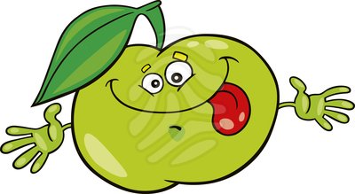 400x219 Apple Clipart Bitten Green