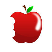 170x170 Stock Illustration Of Taken A Bite Bright Red Apple K13745086