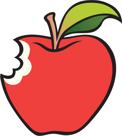 393x437 Apple Clipart Bitten Green