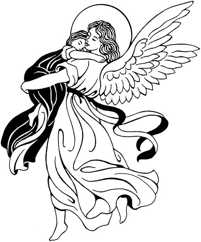 Black And White Angels Clipart