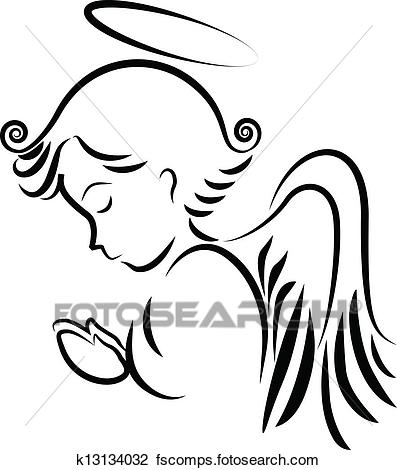 397x470 Clipart Of Angel Praying Logo K13134032