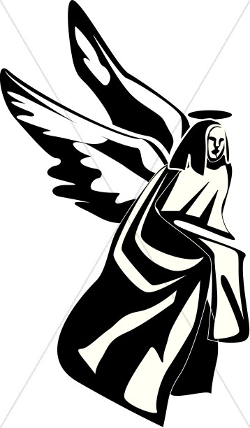 358x612 Kneeling Angel Clipart