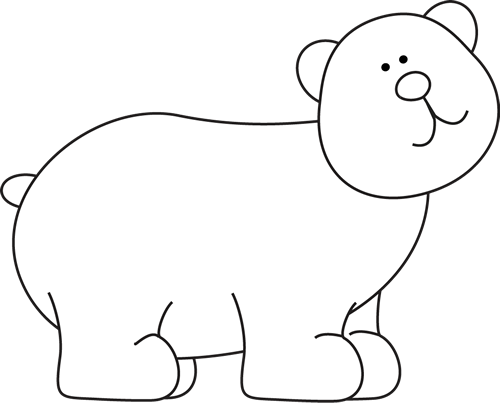 500x403 Black And White Bear Clip Art