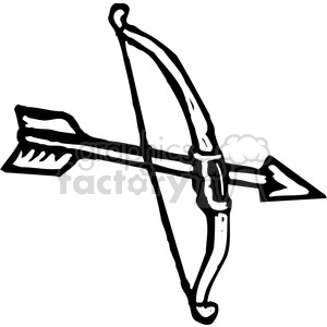 300x300 Royalty Free Black And White Bow And Arrow 173681 Vector Clip Art