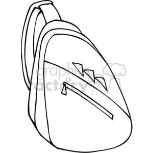 300x300 Royalty Free Black And White Outline Of A Backpack With One Strap