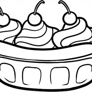 300x300 Banana Split Clipart Black And White