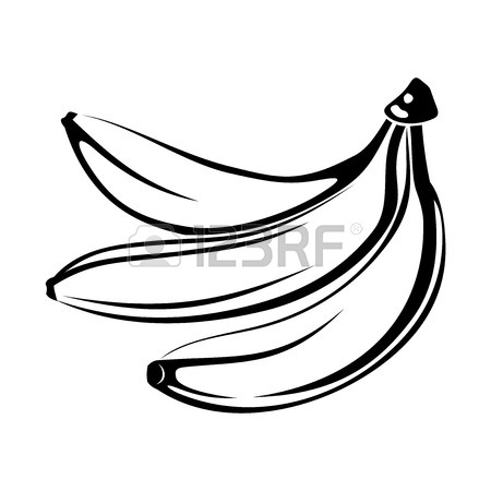 450x450 Black Silhouette Of Bananas Isolated On White Vector Illustration