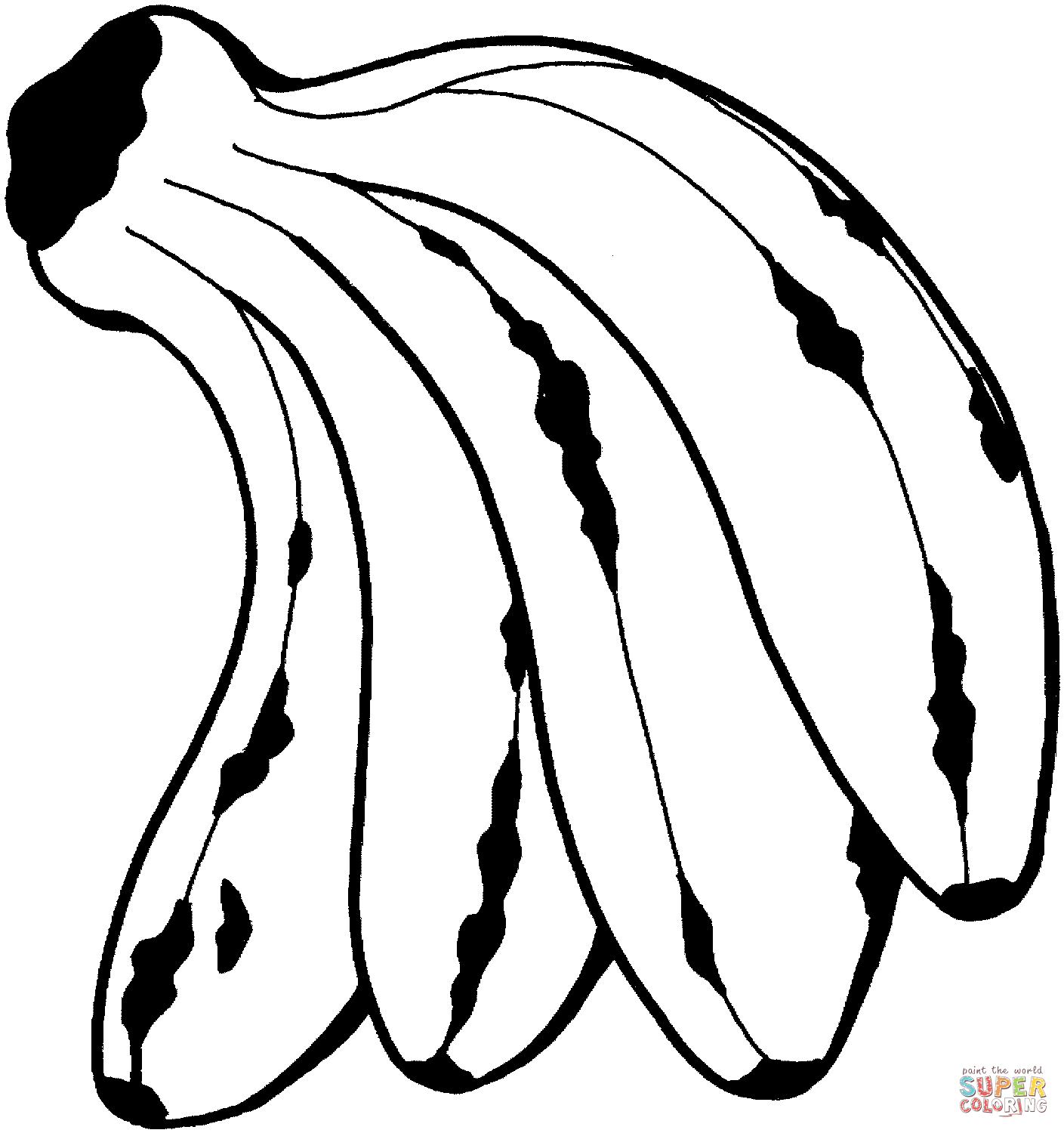 1409x1500 Bunch Of Bananas Coloring Page Free Printable Coloring Pages