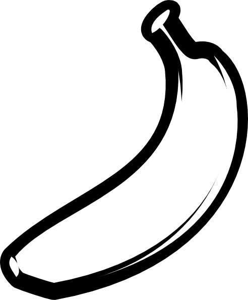 492x594 Banana Outline Fat Clip Art